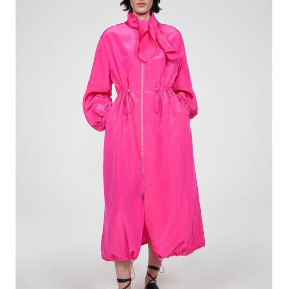 Rodebjer Leandra Over Coat Lightweight Jacket Hot Pink NWT $550 Small Trench